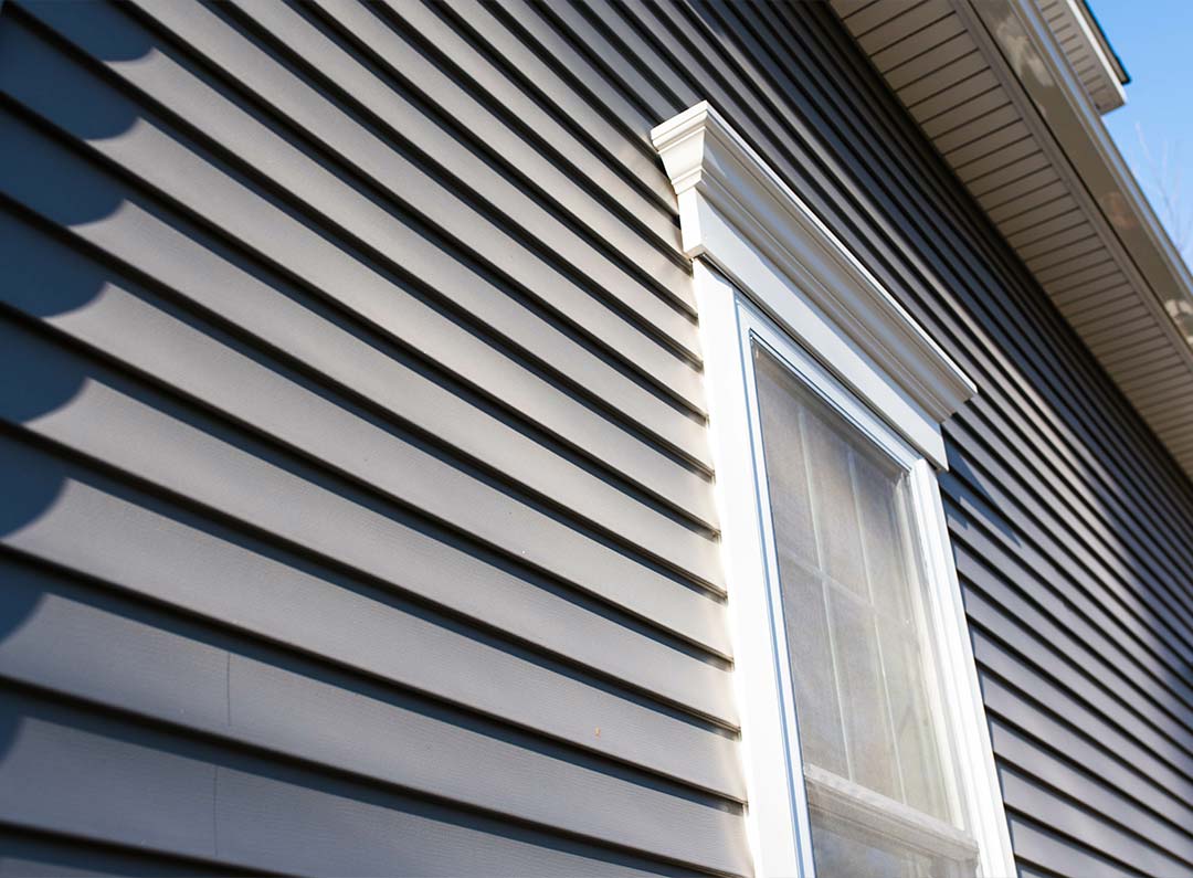 Vinyl siding in residential neighborhood